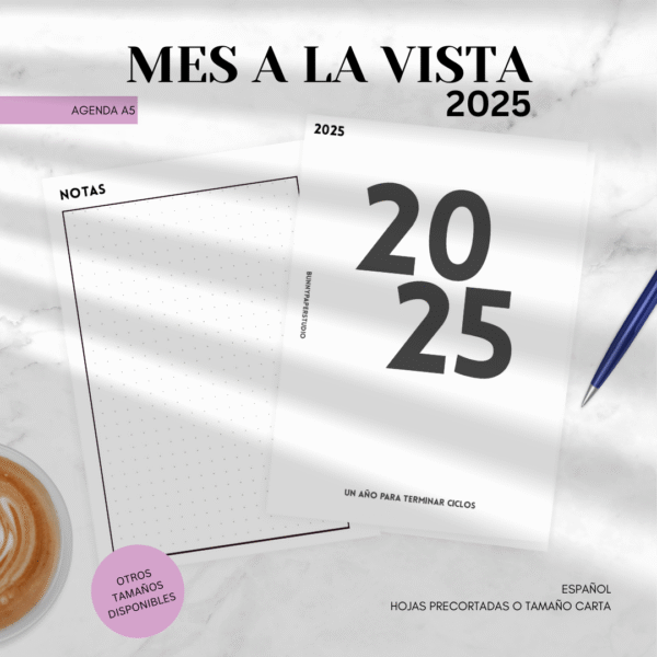 Calendario Mensual 2024 para Agendas de Anillas | Imprimible en Español | Tamaño A5 | Hojas Precortadas o Tamaño Carta